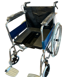 Silla de ruedas sanitaria, con inodoro, con abertura sanitaria para baño y transporte, combinada, multifuncional, higiénica, con recipiente colecto, para cuidado domiciliario, para pacientes geriátricos